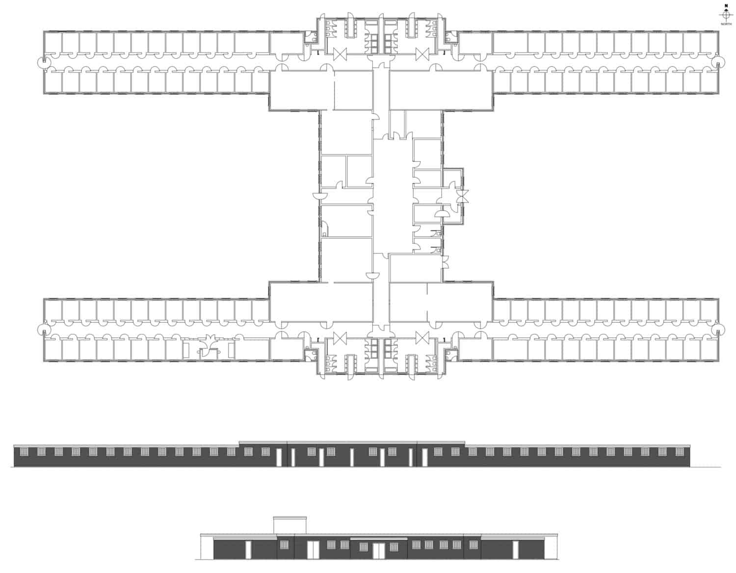 H-Block 6 Plan and elevations in the archive of Steve Jensen Design.